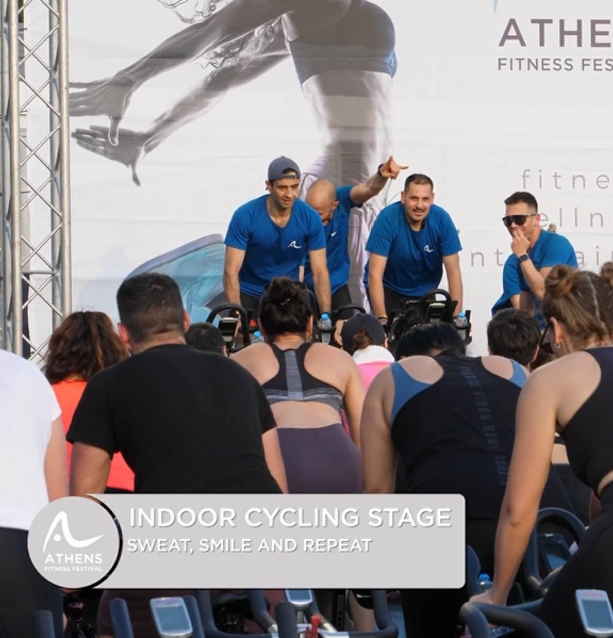 Indoor Cycling Stage | SWEAT, SMILE AND REPEAT!